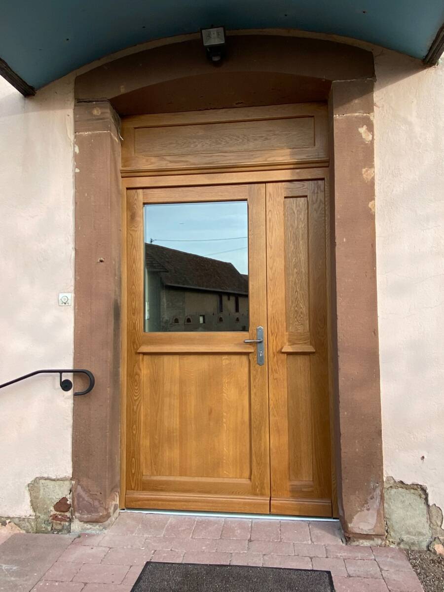 Fabrication et pose d&rsquo;une porte entr&eacute;e &agrave; schnersheim Erstein
